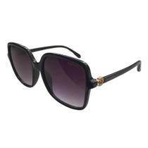 Óculos de Sol Feminino Bulget Bg8055 Preto Quadrado 56mm Óculos de Sol Feminino Bulget Bg8055 Preto Quadrado 56mm