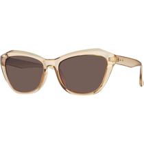Óculos de Sol Feminino Casual Moderno Formato Gatinho Armação Marrom Claro Efeito Transparente Lente Marrom Polarizada Com Proteção UV400 VH 6173