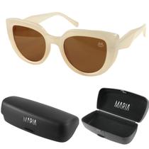 Óculos De Sol Feminino Com Proteção Uv400 Moda Verão Praia Luxo + Case Presente Original
