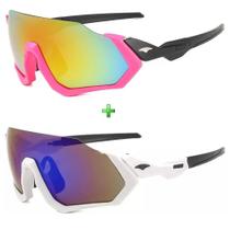 Óculos De Sol Feminino Esportivo Proteção Uv Kit 2 Unidades
