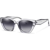 Óculos de Sol Feminino Formato Gatinho Lente Preta Com Proteção UV400 Filtro Polarizado Visão Confortável Armação Azul Claro Efeito Transparente 2531
