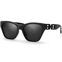 Óculos de Sol Feminino Formato Gatinho Preto Polarizado Proteção UV400 Village Heaven 6196