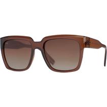 Óculos de Sol Feminino Grande Marrom Degradê Quadrado Proteção UV400 Polarizado Village Heaven 6178