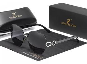 Óculos De Sol Feminino Kingseven K7898 Borboleta Black Gray