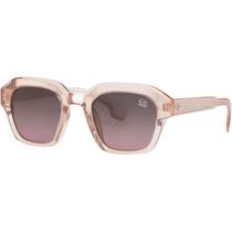 Óculos de Sol Feminino Lente Marrom Polarizado Com Proteção UV400 Formato Quadrado Retrô Armação Transparente Moderno Elegante Village Heaven 2838