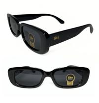 Óculos De Sol Feminino Life Vintage Preto Retangular