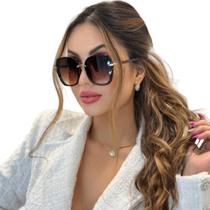 Óculos de Sol Feminino Modelo Luna Lê Belle com Proteção UV 400 Moda Tendencia Blogueira + Case e Flanela Verão 24