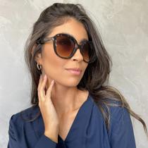 Óculos de Sol Feminino Oval Oversized Retro Acetato Mackage - Mecla