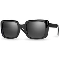 Óculos de Sol Feminino Preto Quadrado Grande Polarizado UV400 Village Heaven 6445 Óculos de Sol Feminino Preto Quadrado Grande Polarizado UV400 Village Heaven 6445