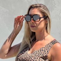 Óculos de Sol Feminino Quadrado Gateado Oversized Acetato Mackage - Marrom