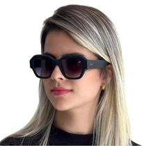 Óculos De Sol Feminino Quadrado Grife Finoti Preto Gringa