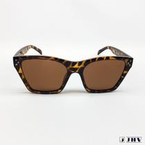 Óculos De Sol Feminino Quadrado Marrom Onçinha JHV 166