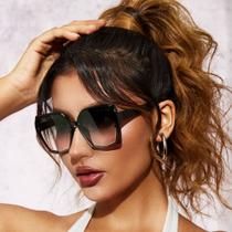Óculos de Sol Feminino QUADRADO Moderno GRANDE Fashion Influencer Proteção UV Óculos de Sol Feminino QUADRADO Moderno GRANDE Fashion Influencer Proteção UV