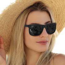 Óculos De Sol Feminino Quadrado Polarizado Proteção Uv400 Preto Original H645