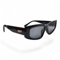 Óculos de Sol Feminino Quadrado Retrô Preto Brilho TRI3636C1