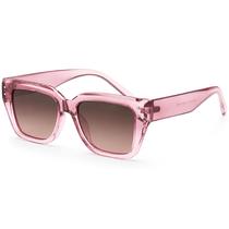 Óculos De Sol Feminino Quadrado Rosa Marrom Polarizado 6160
