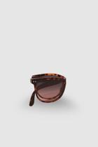 Óculos de Sol Feminino Redondo Dobrável Fosco Marrom Tartaruga Óculos de Sol Feminino Redondo Dobrável Fosco Marrom Tartaruga