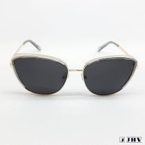 Óculos De Sol Feminino Redondo Dourado Proteção UV JHV 138