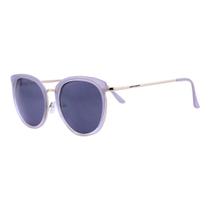 Óculos de Sol Feminino Redondo Gateado Metal/acetato - Dourado