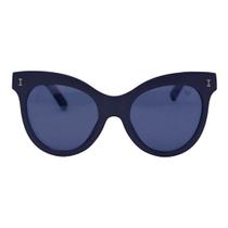 Óculos de Sol Feminino Redondo Gateado Oversized Acetato Mackage - Preto Fosco