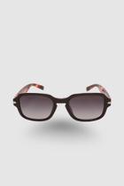 Óculos de Sol Feminino Retangular Preto Haste Tartaruga