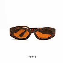 Óculos de Sol Feminino Retro Retangular Redondo Tartaruga - TENTO Eyewear