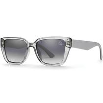 Óculos de Sol Feminino Transparente Formato Quadrado Lente Preta Filtro Polarizado Proteção UV400 Hastes Azul Claro Village Heaven 6307