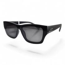 Óculos de Sol Feminino Triton TRI3610C1 Preto Brilhante Retangular com Proteção UV