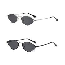 Óculos De Sol Femininos Com Armação De Metal UV400 Para Caminhada, Hexágono, Punk, Armação Pequena,