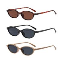 Óculos De Sol Femininos Com Armação Pequena E Oval, Lentes Coloridas UV400, 3 Peças, Óculos De Óculos De Sol Femininos Com Armação Pequena E Oval, Lentes Coloridas UV400, 3 Peças, Óculos De