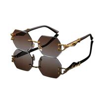 Óculos De Sol Femininos Com Estampa Geométrica De Leopardo, Leves, Duráveis, Com Armação Composta,