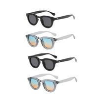 Óculos De Sol Femininos Com Gradiente Multicolorido, Armação Oval Grossa, Anti Luz, Moda