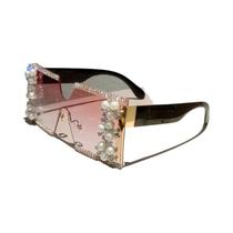 Óculos De Sol Femininos Com Strass Em Gradiente, Óculos De Sol Casuais Da Moda KAMMPT Óculos De Sol Femininos Com Strass Em Gradiente, Óculos De Sol Casuais Da Moda KAMMPT