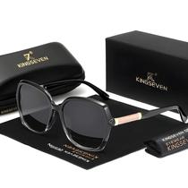 Óculos De Sol Femininos De Armação Grande Polarizados KINGSEVEN Anti-UV400 Estilo Borboleta Para