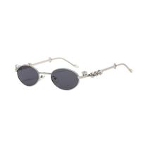 Óculos De Sol Femininos De Luxo Com Armação Oval De Metal E Diamantes UV400 Vintage Para Uso Externo