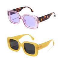 Óculos De Sol Femininos De Luxo Com Lentes Coloridas UV400 Antirreflexo E Armação Grande Retangular