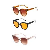 Óculos De Sol Femininos Modernos Com Estampa De Leopardo, Estilo Gatinho Redondo, Lentes Gradientes Óculos De Sol Femininos Modernos Com Estampa De Leopardo, Estilo Gatinho Redondo, Lentes Gradientes