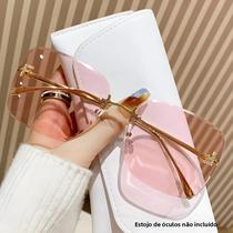 Óculos De Sol Femininos Modernos Com Lente Grande Sem Armação Em Forma De Diamante Com Letra F