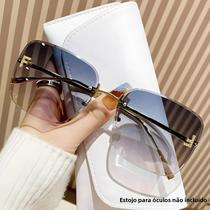 Óculos De Sol Femininos Modernos Com Lentes Grandes Sem Armação E Detalhes Em Diamante Na Letra F, Óculos De Sol Femininos Modernos Com Lentes Grandes Sem Armação E Detalhes Em Diamante Na Letra F,