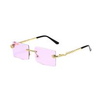 Óculos De Sol Femininos Modernos Sem Aro Com Lentes Gradientes, Óculos De Luxo Anti-UV Para Homens Óculos De Sol Femininos Modernos Sem Aro Com Lentes Gradientes, Óculos De Luxo Anti-UV Para Homens