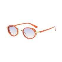 Óculos De Sol Femininos Multicoloridos UV400 Para Caminhada, Armação De Metal Pequena, Oval,