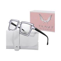 Óculos De Sol Femininos Oversize Quadrados Para Ciclismo, Lentes Transparentes, Estilo Moderno Para