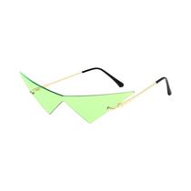 Óculos De Sol Femininos Oversized Cat Eye Sem Aro UV400 Com Lente Única E Design Triangular Moderno