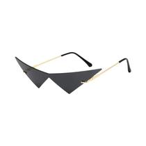 Óculos De Sol Femininos Oversized Cat Eye Sem Aro UV400 Com Lente Única E Design Triangular Moderno