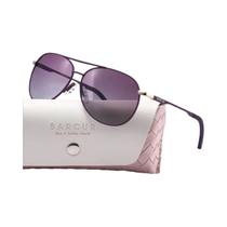 Óculos De Sol Femininos Polarizados Rosa, Armação Oval De Metal Leve, Lente Gradiente Azul BARCUR