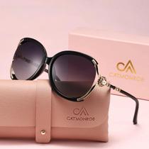 Óculos De Sol Femininos Polarizados UV400 Oval Com Armação De PC E Dobradiça De Metal Decorativa Óculos De Sol Femininos Polarizados UV400 Oval Com Armação De PC E Dobradiça De Metal Decorativa