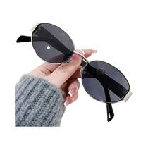 Óculos De Sol Femininos Retrô Modernos Em Formato Oval De Metal, Óculos Clássicos Masculinos De Alta Óculos De Sol Femininos Retrô Modernos Em Formato Oval De Metal, Óculos Clássicos Masculinos De Alta