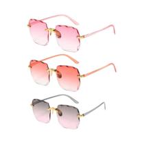 Óculos De Sol Femininos Sem Armação Com Gradiente UV400, Estilo Vintage Com Hastes De Liga, Óculos Óculos De Sol Femininos Sem Armação Com Gradiente UV400, Estilo Vintage Com Hastes De Liga, Óculos