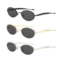 Óculos De Sol Femininos Y2K Pequenos Ovais Com Armação De Metal UV400 Luxuosos Estilo Punk 1/3 Peças