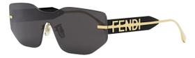 Óculos De Sol Fendi Metal Preto, Lentes Cinza - Fe40066u Espelho Óculos De Sol Fendi Metal Preto, Lentes Cinza - Fe40066u Espelho